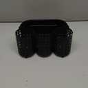 Utensil Caddy Silverware Holder Fork Spoon Napkin Paper Plate Organizer Metal Utensil Holder Cutlery Flatware Organizers for Party Kitchen Countertop Camping Picnic - Black Mesh