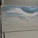 TRAIN2 ART Abstract Wall Art for Living Room Blue and White Ocean Paintings Wall Decor Modern 3D Textured Canvas Wall Art Large Artwork for Living Room Bedroom Office 28"x57"