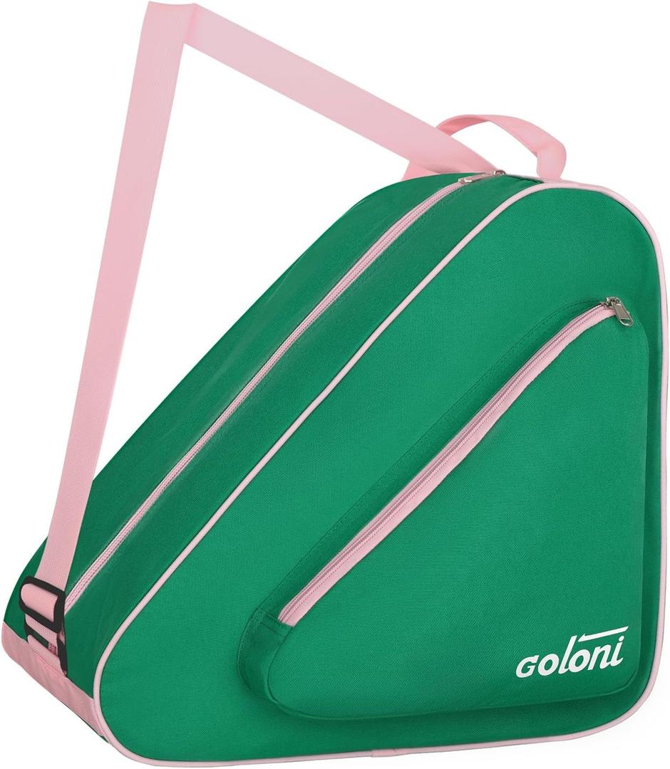 Skate Bag for Ice, Inline, Roller & Quad Skates,Unisex (Green)