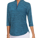 Cucuchy Womens Golf Shirt Quick Dry 3/4 Sleeve Quarter Zip Polo Workout Tops Tennis Shirts XXL