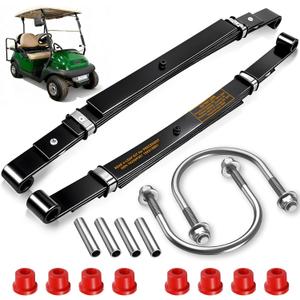 Upgraded Heavy Duty Rear 4-Leaf Springs Kit for Club Car Precedent 2004-Up, Tempo & Onward 2017-Up Golf Cart Suspension with Bushings Sleeves U-Bolts Replace #102509301 102513001 Load Support