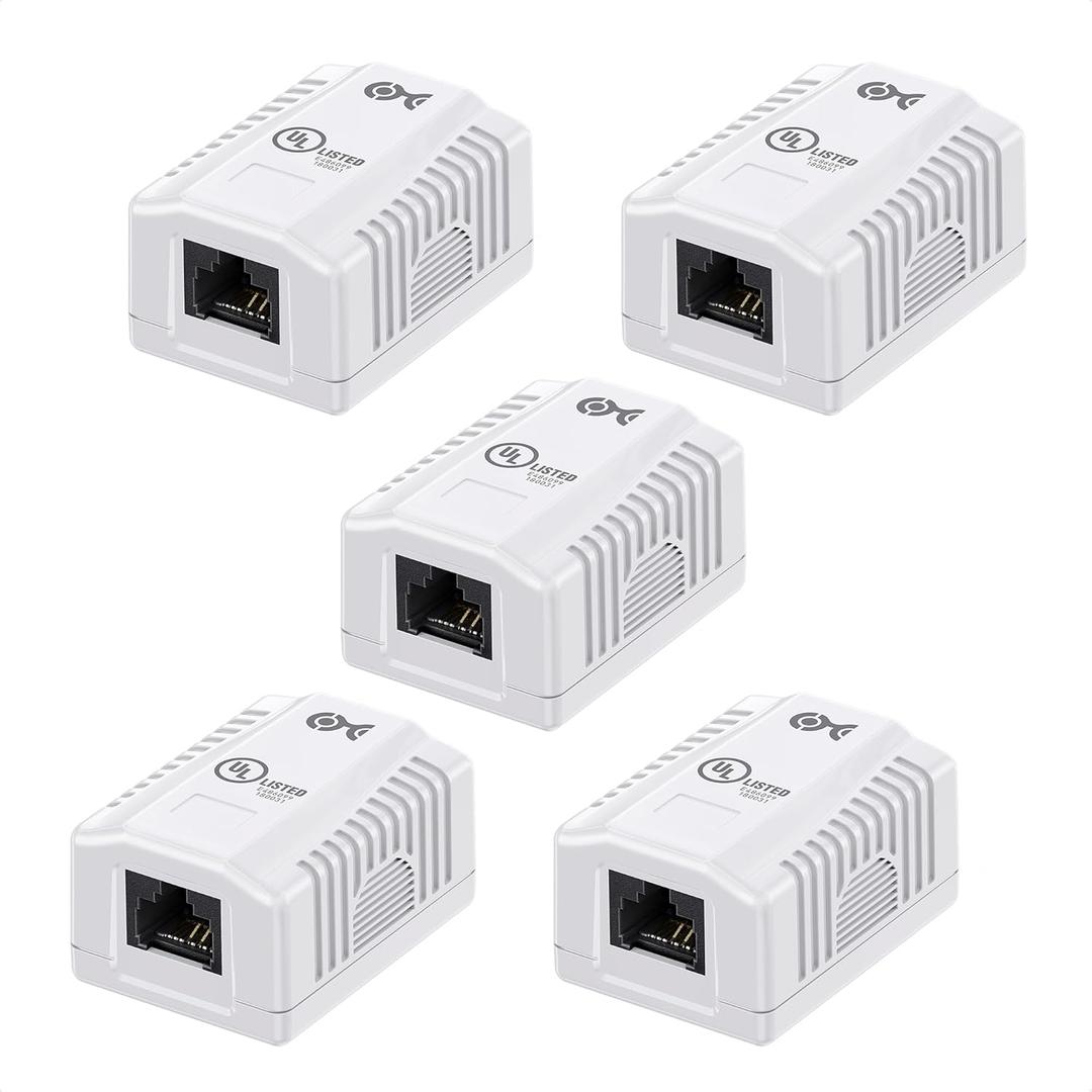 Surface Mount Box Cat Single Port Mount Box Desktop Information Network Junction Boxes 5 Pack
