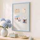 Maitys Blue 20 x 30 Inch Bead Pinboard Framed Linen Bulletin Board