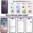 Vinich for iPhone 16 Pro Wallet Case with Card Holder, RFID Blocking Credit Slots Kickstand Shockproof Phone Cover Fit for iPhone 16 Pro 6.3" Purple