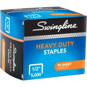 Swingline Staples, Heavy Duty for Desktop Staplers, 1/2" Length, 100/Strip, 5000/Box (79392)