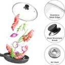 14 Inch Pan Lid, 14'' Frying Pan Lids, Tempered Glass Cast Iron Lid for Skillets, Fry Pan, Wok Pot (14 inch)