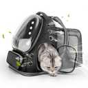 Cawypety Expandable Cat Backpack,Cat Bubble Backpack Carrier for Carrying Cats, Pets and Small Dogs,Airline-Approved,Designed for Travel, Hiking, Walking,Car Black