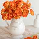 Ling's moment Ranunculus Artificial Flower, Faux Silk Mini Ranunculus Flowers for DIY Bouquet, Bulk Fake Wedding Filler Flowers for Centerpieces Arrangements Bridal Shower Decorations, Citrus Orange