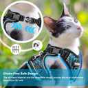 Cat Harness and Leash for Walking Escape Proof Soft Adjustable Cat Leash Breathable Honeycomb Structure Comfortable Vest Easy to Wear Kitten Harness for Outdoor Travel, Honeycomb Blue, XS