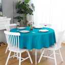 FOLINS&HOME Teal Round Tablecloth - 70 Inch Turquoise Waterproof Heavy Duty Wrinkle Free Polyester Circle Table Cloth Spillproof Washable Wipeable Circular Table Cover for Party, Wedding, Dining
