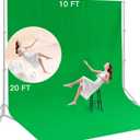 BEIYANG 10 Ft x 20 Ft Photography Backdrop Green Screen, Green Background Non-Reflective Fabric Wrinkle Resistance Photo Background for Photo Studio Shooting Props
