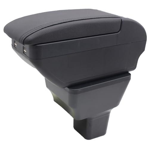 YJYWZH Double-Layer Armrest Box for Nissan Versa Almera 2020-2024 Car Center Storage Box Organizer Interior Hand Centre Consoles with 4 USB Port Cup Holder Black Accessories