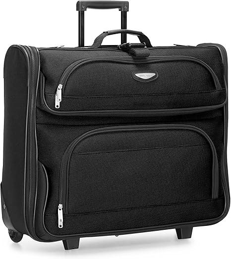 Travel Select Amsterdam Business Rolling Garment Bag, Softside Expandable Rolling 2-Wheeled Suit Carrier, Black, One Size