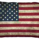 EKOBLA Throw Pillow Cover Rustic USA Flag Vintage American Flag Patriotic Striped Design Stars Old Aged Grunge Art Decor Lumbar Pillow Case Cushion for Sofa Couch Bed Standard Queen Size 20x30 Inch