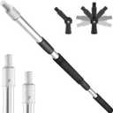 Paint Roller Extension Pole with Swivel,2Ft to11Ft Multi-Purpose Splice Extension Pole Long Handle with 180 Degree Swivel Head Window Squeegee Gutter Cleaning Tools Soft Sponge Handle (Black)