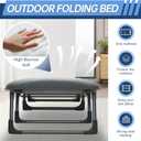 Camping Cot with Mattress, No Assembly Required Heavy Duty Folding Camping Cot for Adults, 550 Lbs Capacity Adjustable Portable Sleeping Bed for Indoor, Outdoor & Patio Use (L''70)