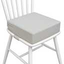 Booster Seat for Kitchen Chair (PU Material),Toddler Booster Seats for Dining Table Portable for Travel Camping Eating Double Safe Straps Non-Slip Bottom (Grey)