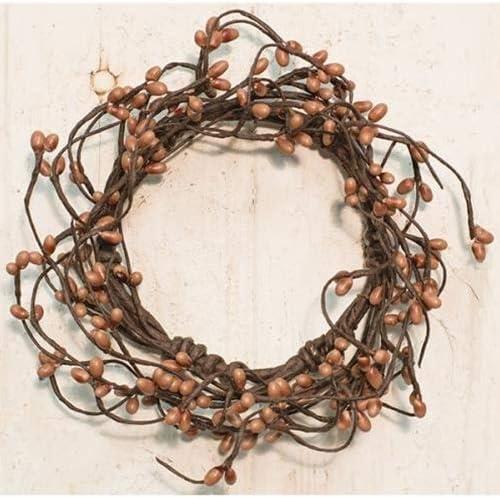 CWI Gifts Pip Twig Wreath Rings - 3.5 inch - Wreath Decor for Front Door and Candle Decorating - Teastain