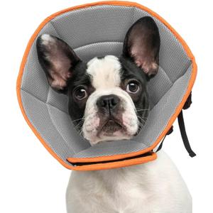 Dog Cone Collar M, Soft Cones for Large Medium Small Dogs,Adjustable Dog Cone Alternative to Stop Licking, Comfy Elizabethan Collar for After Surgery Wound Healing & Hot Spots Orange