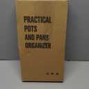 Kiasthome Bamboo Pot and Pan Organizer, Pot Lid Organizer Holder Rack for Countertop Drawer, Kitchen Cabinet Organizer with 7 Adjustable Dividers for Pots, Pans, Baking Sheets, Cutting Boards, Nature