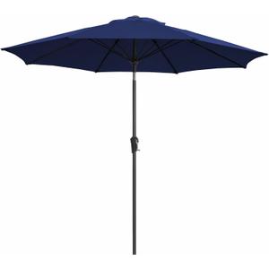 JEAREY 9FT Outdoor Patio Umbrella,Market Table Umbrella with 8 Fiberglass Ribs, Pool Umbrella with Tilt and Crank, UV Protection Lightweight & Wind-Resistant for Lawn, Garden, Deck and Backyard, Navy