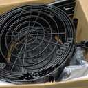 SAYZH Fruit Vegetable Basket for Kitchen, Rotating Storage Rack, 5 Tier Rolling Cart with top lid, Large Metal Wire Wheels, Black