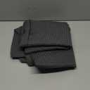 Dynamene Stall Fabric Shower Curtain, 60 x 84 inch Long Waffle Weave Weighted Thick Cloth Shower Curtain for Bathroom, Neutral Heavy Duty Hotel Spa Luxury Bath Curtain Set with 10 Hook, Charcoal Grey