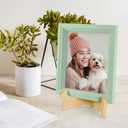 2 x NiHome Wooden Display Stand for Plates, Photos, Frames, Books, Art, Collectibles, Cookbooks, Easy Assembly Versatile Card and Menu Display Holder, Sleek Design for Home, Office, Gallery Dcor (2PCS)