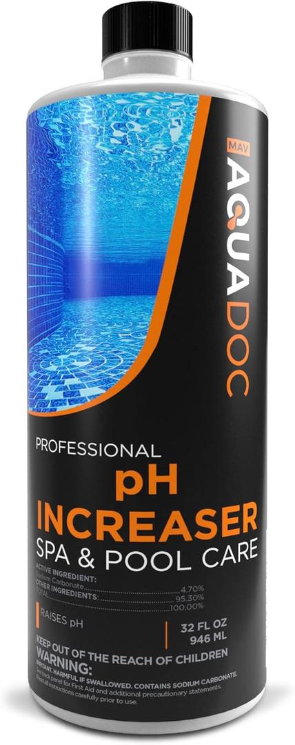 AquaDoc Spa pH Increaser for Hot Tub - 32oz - Spa pH Up for Water Balance - Hot Tub Chemicals Made in USA