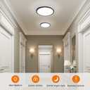 Matane Flush Mount Ceiling Light Fixture with Remote Control, Nightlight 8.7 Inch 18W 3000K-6500K Adjustable, Led Low Profile Ceiling Lights for Bedroom, Living Room,Dining Room, Kitchen, Round Black
