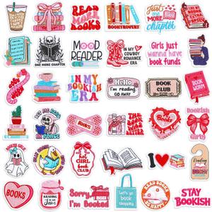 Lyrow 36pcs Bookish Iron on Patches Pink Cute Book Lover Bookworm Bow Hot Girl Patches Repair Embroidered DIY Craft Accessories Reading Gifts for Women, Girls Backpacks, Hats, Jackets, Jeans