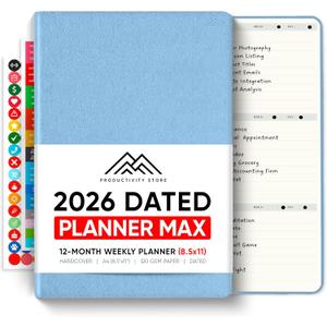 Dated, 2026 Planner, 8.5" x 11" - The Productivity Planner to Achieve Your 2026 Goals - Planner 2026-2027 by PRODUCTIVITY STORE (A4, BLUE)