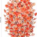 Ivydale Artificial Faux Mums Fall Flowers for Outdoor Outside Decoration, 2 PCS Fake Hanging Flowers Silk Morning Glory Plants with Eucalyptus for Home Garden Decor (Fall Orange+Light Orange)