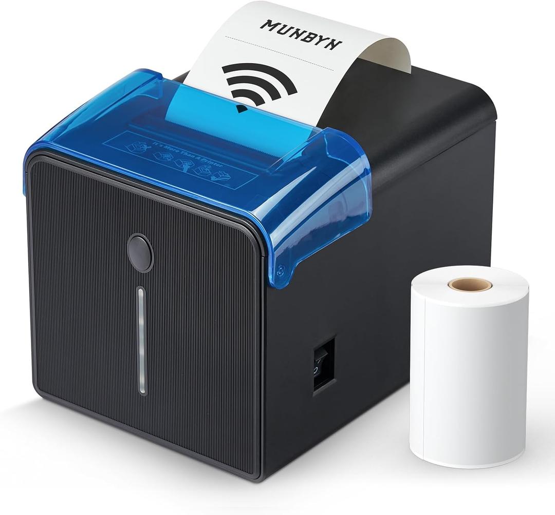 MUNBYN WiFi Receipt Printer with USB Port, 80mm POS Printer, Thermal Pinter Works with Square Mac Windows Chromebook Linux Cash DrawerDo Not Support Zettle POS Paypal Shopify Vagaro Kyte Bluetooth