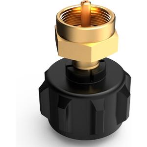 Propane Refill Adapter for 1 lb. Tanks, Propane Adapter Fill 1lb from 20lb, LP Gas Cylinder Tank Coupler Fits QCC1 / Type1 Propane Tank and 1 lb Throwaway Disposable Cylinder (Black)