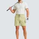 PRIVIMIX Mens Stretch 7 Inch Casual Shorts with Multi-Pocket Quick Dry Lightweight Shorts for Golf Summer (Brown, XXXL)