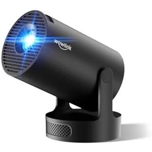 [Built-in Apps & 2025 Upgraded] Mini Projector with WiFi 6 and Bluetooth 5.4 Support 4K 1080P Auto Keystone 180° Rotatable Projector Portable Compatibile with HDMI/TV Stick/Memory Stick/Laptop, Dark