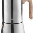 Sivaphe Stainless Steel Stovetop Espresso Coffee Maker, 6cups Espresso pot, 300ml Moka Campaing Coffee Pot, Induction Italian Mocha Pot with Step-by-step Instructions(1 Cup=50ml)
