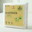 Waterproof Organic Mattress Protector Queen Size Soft OCS Certified Organic Cotton Surface Mattress Cover Noiseless & Breathable 250 GSM Mattress Pad Deep Pocket Fitted Design