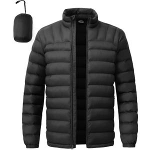 BGOWATU Men's Lightweight Packable Puffer Jacket Warm Winter Jacket for Men Down Alternative Puffy Coat, US M