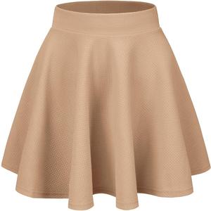 Women's Casual Stretch Waist Versatile Flared Mini Skater Skirt L