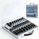 toolant 34 Piece SAE/Metric Nut Driver Set, Impact Driver Bit Set, Deep Nut Driver, Impact Socket Adapters, Wing Nut Driver, Tough Gift Case