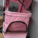 LEMY Foldable Pet Stroller,3 Wheels Cat/Dog Stroller with Weather Cover for Small/Medium Dogs and Cats,Pink Pet Strolling Cart with Storage Basket and Cup Holder