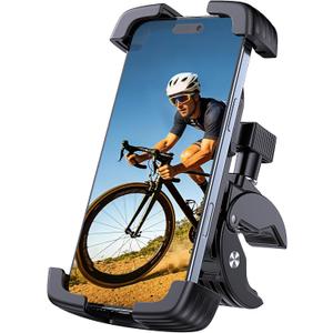Bike Phone Holder Mount, Motorcycle Phone Mount, 360 Adjustable Phone Holde Mount for Bike and Motorcycle, Shockproof & Anti-Shake Design, Fits 4.77 Smartphones (Black)