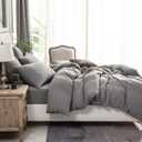 PURE ERA Jersey Knit Duvet Cover Set 100% T-Shirt Cotton Super Soft Comfy 3pc Bedding Set with Zipper Closure (Heather Dark Grey,Queen)