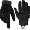 Glove Station Gloves for Men  Touchscreen Utility Gear with Hard Knuckle Protection Used in Motorcycle, Airsoft, Combat, & Outdoor Work Black - Hard Knuckle Small