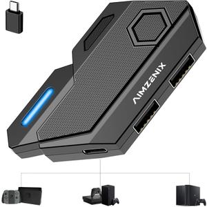 Joso Keyboard and Mouse Adapter for Nintendo Switch, Keyboard Adapter Compatible with Switch 2/Switch1, Xbox Series X|S/Xbox One, PS4 (Not for PS5) | Plug & Play | Custom Key Mapping