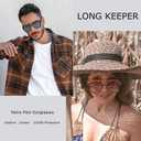 Long Keeper Retro Pilot Sunglasses Double Bridge Women Men Aviation Square Sun Glasses Thick Frame 70s Vintage Shades UV400