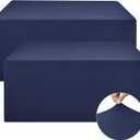 Nasitos Fitted Table Covers Stretch Spandex - 96 x 30 Inch - 2 Pack Navy Rectangle Table Clothes for 8 Foot Folding Tables, Fabric Tablecloths for Parties, Trade Show, Craft Show, Birthday