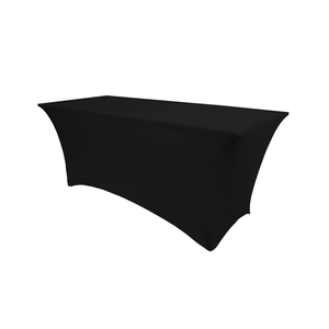 Ultimate Textile 5 ft. Fitted Spandex Table Cover - Fits 18 x 60-Inch Rectangular Tables, Black